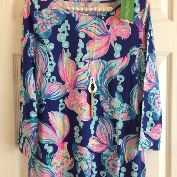 NWT Lilly Pulitzer Marlowe Dress Fish Coastal NEW - Picture 2 of 8
